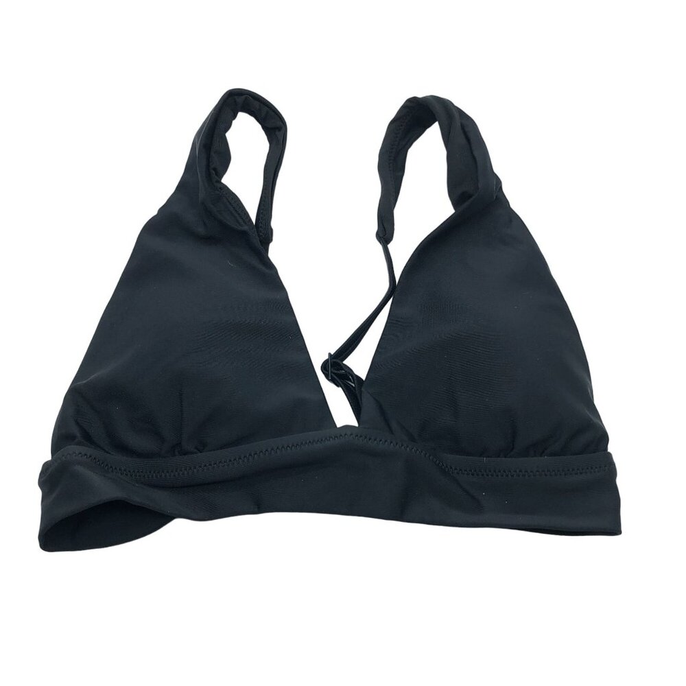 Aerie Bikini Top Triangle Tie Back Removable Cups Adjustable Straps Black M